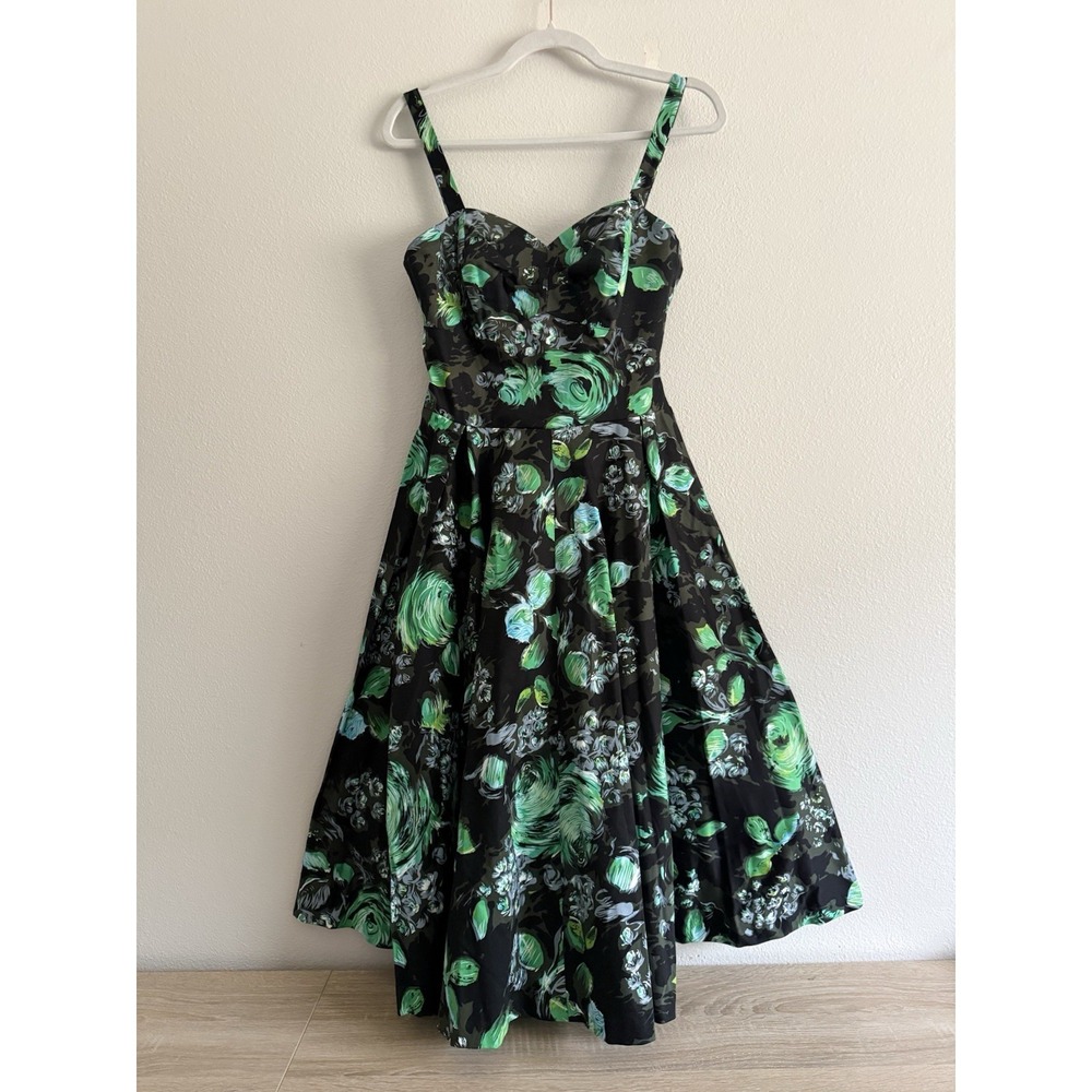 retrospec'd Clothing Retro Vintage Style Floral Sweetheart Neck Dress Sz 10/6 US